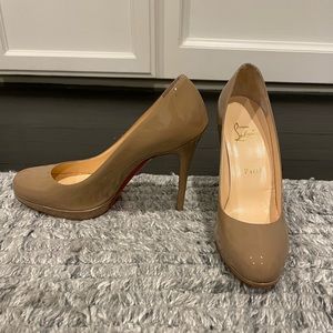 Christian Louboutin nude platform pumps